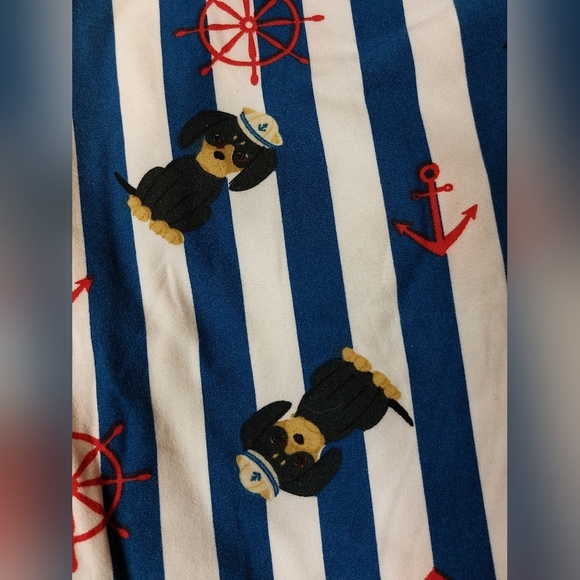 Blue and White Striped Sailor Pup legging style Capri's‎ TC 16-22 - Picture 4 of 6